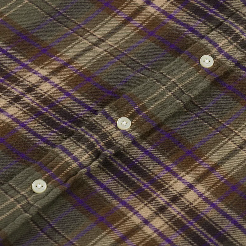 Polo Ralph Lauren Plaid Brushed Flannel Shirt Olive Brown-5