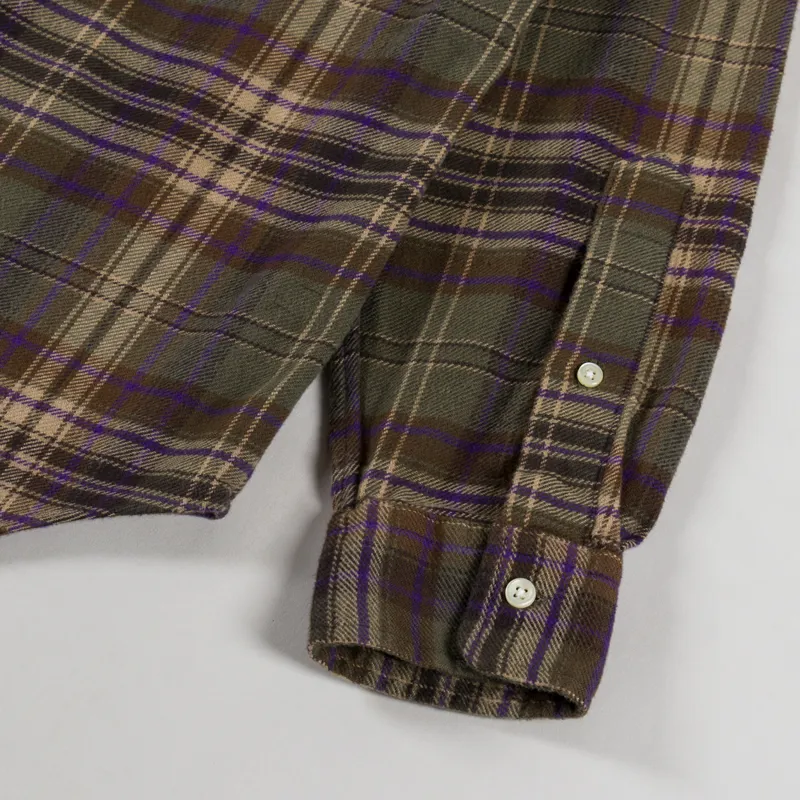 Polo Ralph Lauren Plaid Brushed Flannel Shirt Olive Brown-7