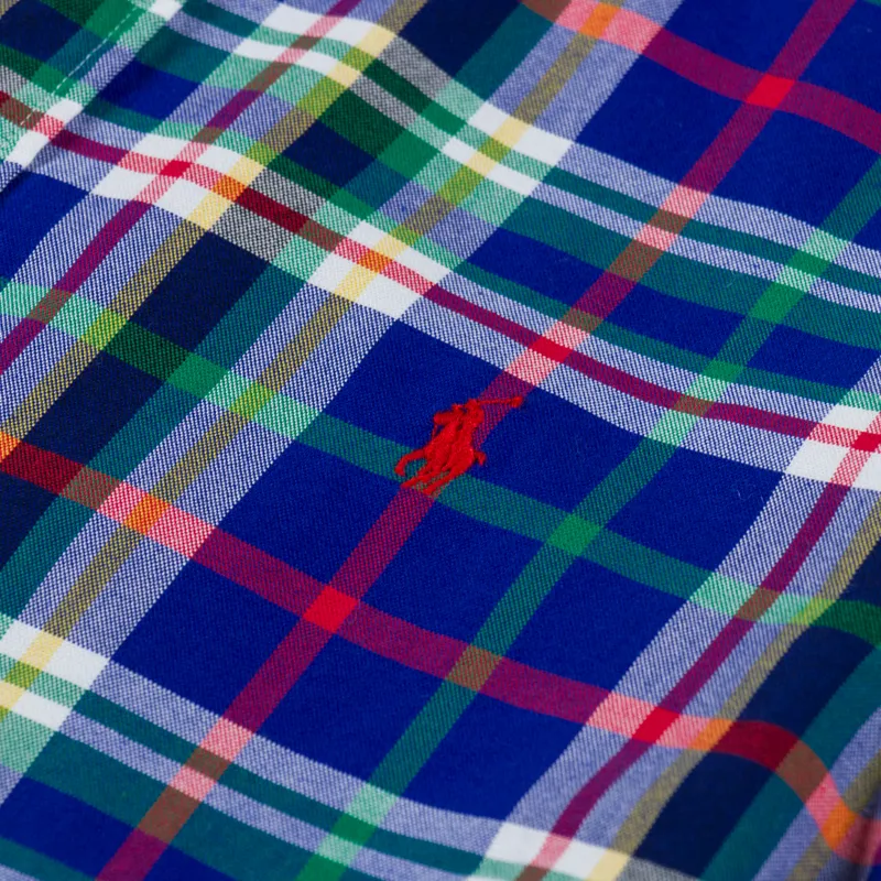 Polo Ralph Lauren Plaid Oxford Shirt Royal White-5