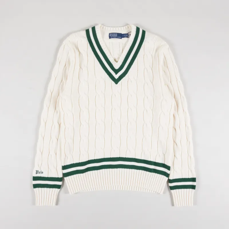 売れ筋商品|||ラルフローレン ニット&セーター レディース アウター THE ICONIC CRICKET JUMPER - Jumper - cream white/navy The Iconic Cricket Jumper for Women | Ralph Lauren® PT