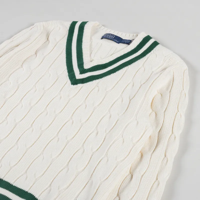 Polo Ralph Lauren The Iconic Cricket Jumper Cream New Forest-2