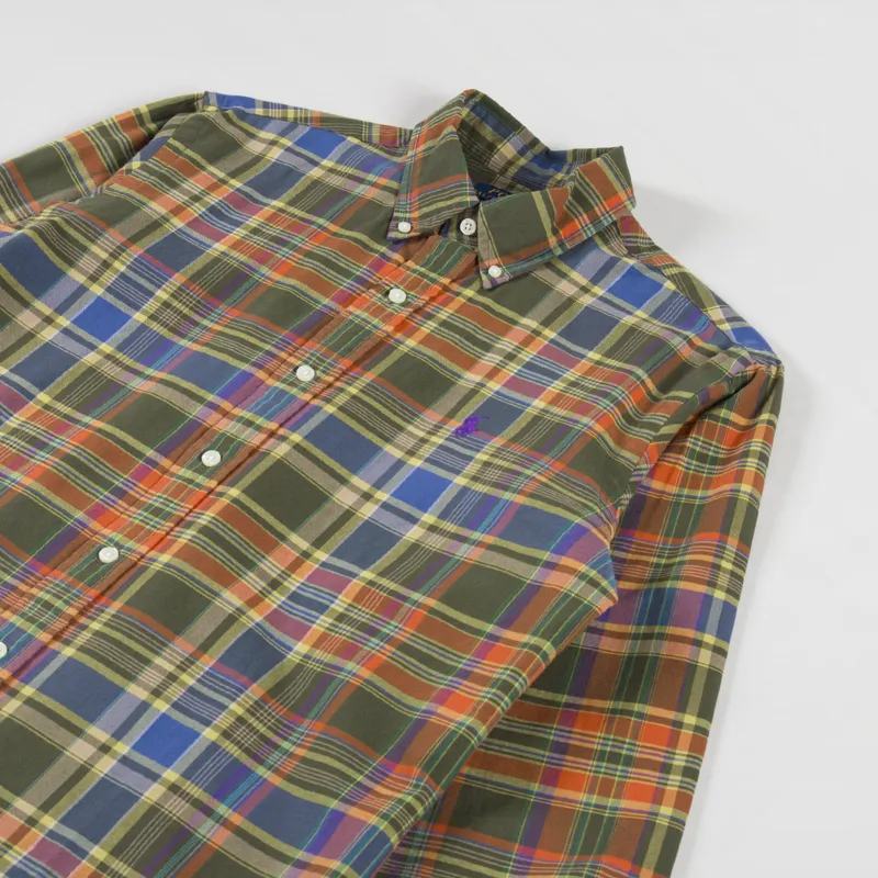 Polo Ralph Lauren Checked Oxford Cotton Shirt Green Orange-2