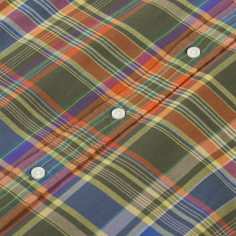 Polo Ralph Lauren Checked Oxford Cotton Shirt Green Orange-5