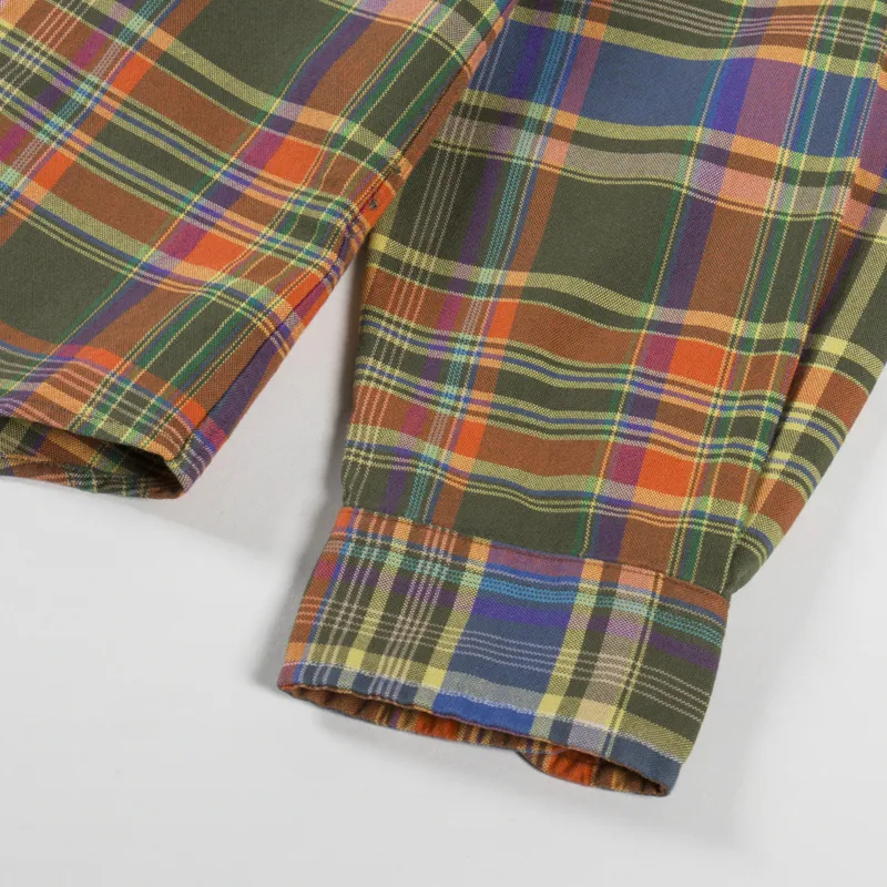 Polo Ralph Lauren Checked Oxford Cotton Shirt Green Orange-7