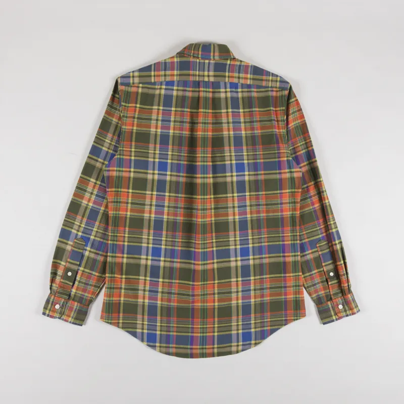 Polo Ralph Lauren Checked Oxford Cotton Shirt Green Orange-1