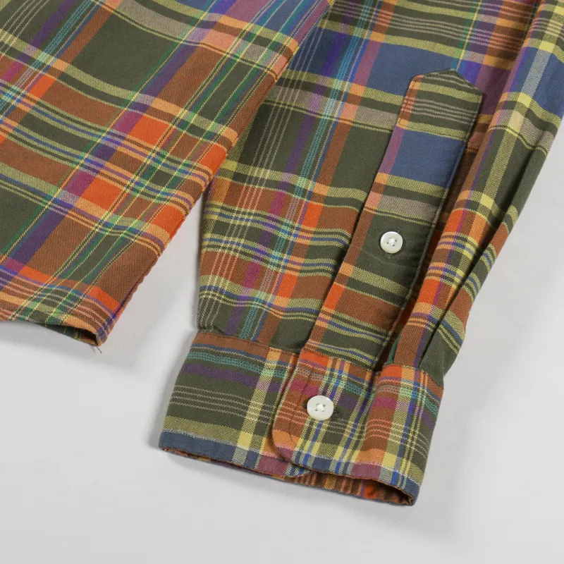 Polo Ralph Lauren Checked Oxford Cotton Shirt Green Orange-8