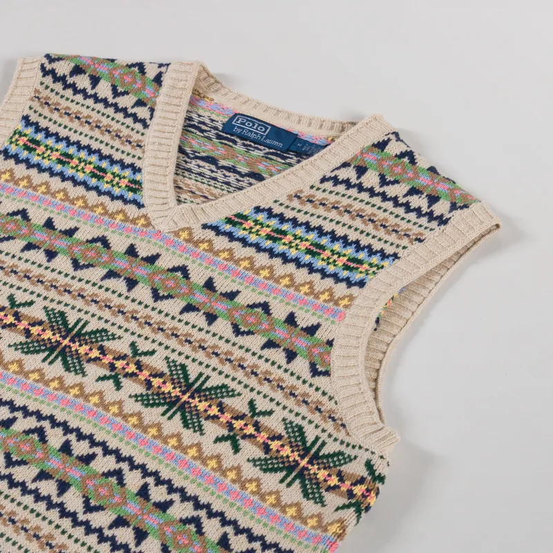 Polo Ralph Lauren Fair Isle Sleeveless Jumper Tan Combo-2