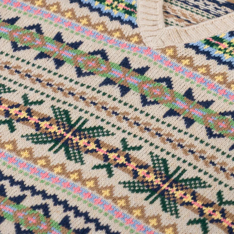 Polo Ralph Lauren Fair Isle Sleeveless Jumper Tan Combo-4