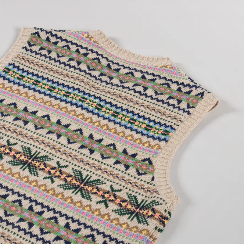 Polo Ralph Lauren Fair Isle Sleeveless Jumper Tan Combo-3