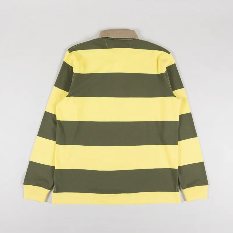 Polo Ralph Lauren Khaki Collar Rugby Shirt New Olive Sunfish Yellow-1