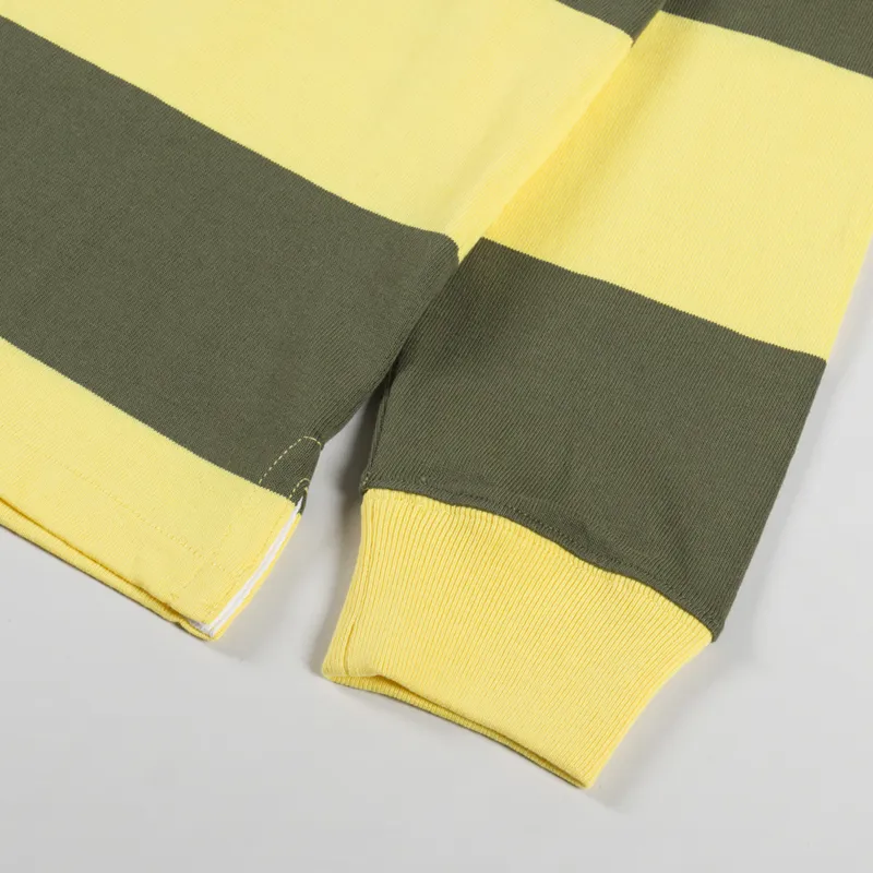 Polo Ralph Lauren Khaki Collar Rugby Shirt New Olive Sunfish Yellow-6