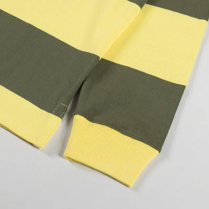 Polo Ralph Lauren Khaki Collar Rugby Shirt New Olive Sunfish Yellow-7