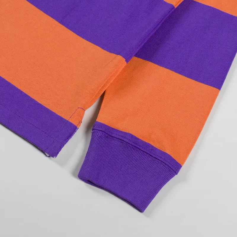 Polo Ralph Lauren Khaki Collar Rugby Shirt Kona Orange Tie Purple-7