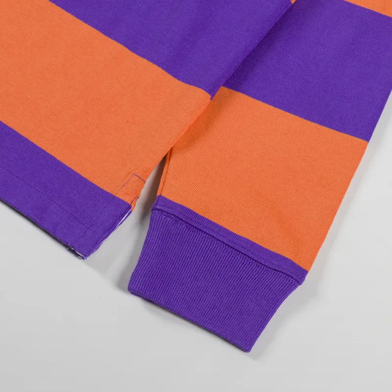 Polo Ralph Lauren Khaki Collar Rugby Shirt Kona Orange Tie Purple-6