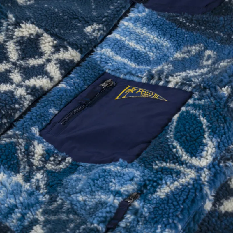 Polo Ralph Lauren Shibori Inspired Fleece Jacket Indigo-7