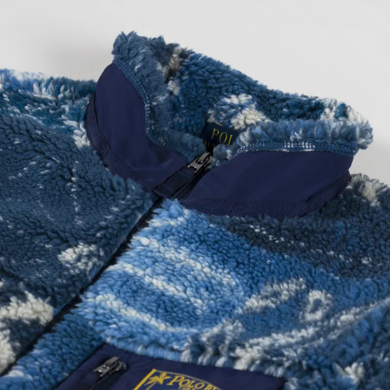 Polo Ralph Lauren Shibori Inspired Fleece Jacket Indigo-6