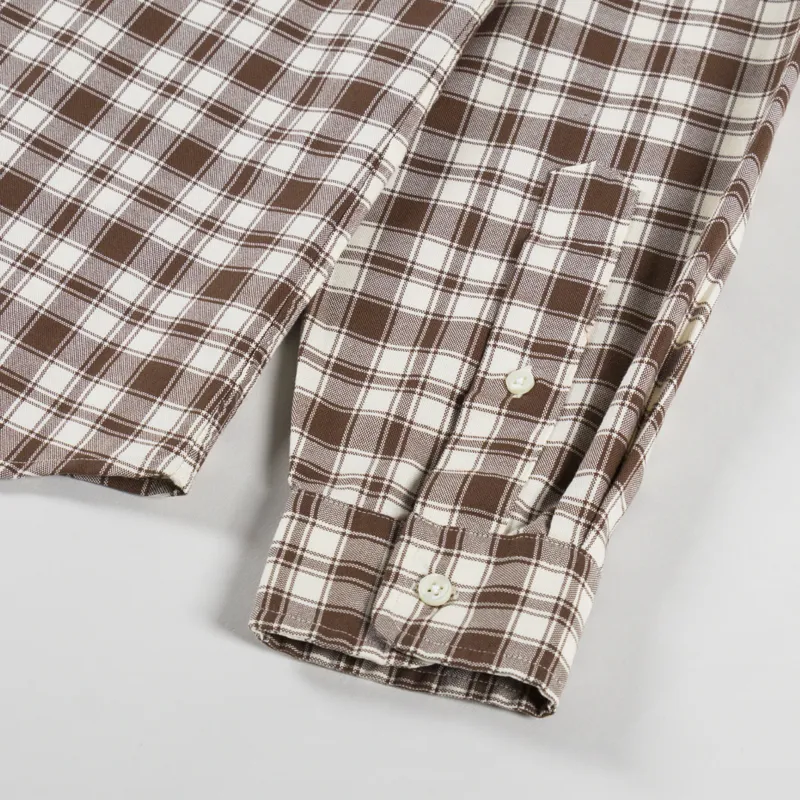 Polo Ralph Lauren Custom Fit Plaid Oxford Shirt Brown Cream-7