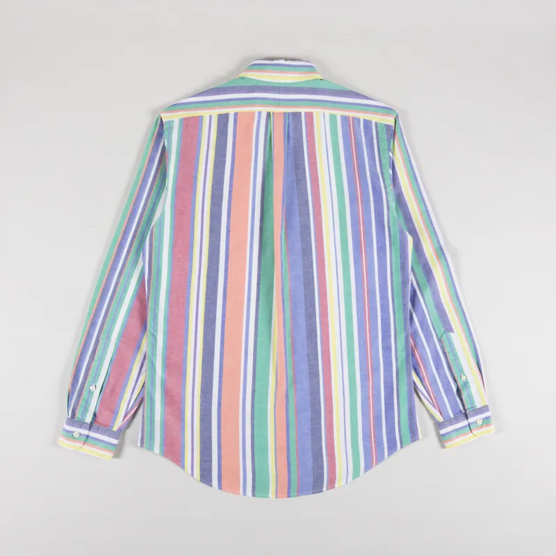 Polo Ralph Lauren Custom Fit Striped Oxford Shirt Navy Red Multi-1
