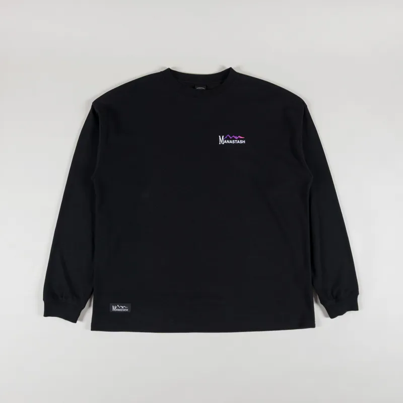Manastash Chillmesh Original Logo Long Sleeve T Shirt Black-1
