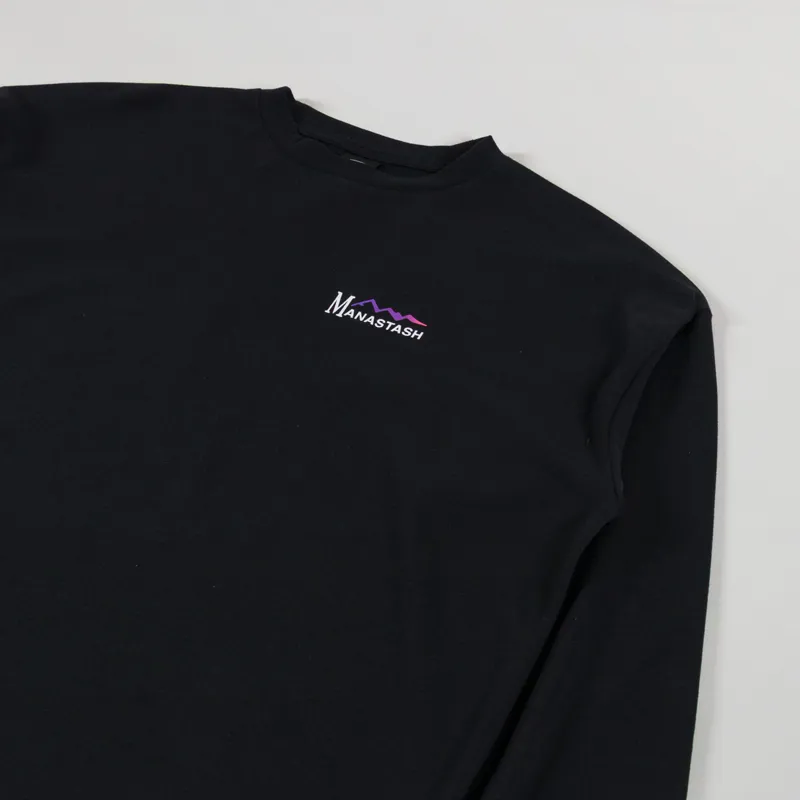 Manastash Chillmesh Original Logo Long Sleeve T Shirt Black-3