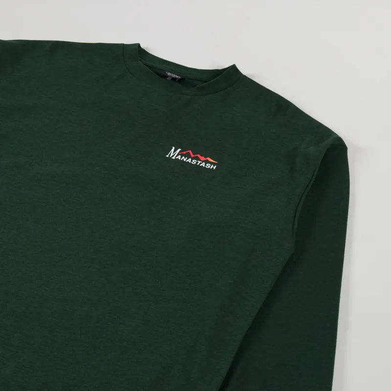 Manastash Chillmesh Original Logo Long Sleeve T Shirt Dark Green-3