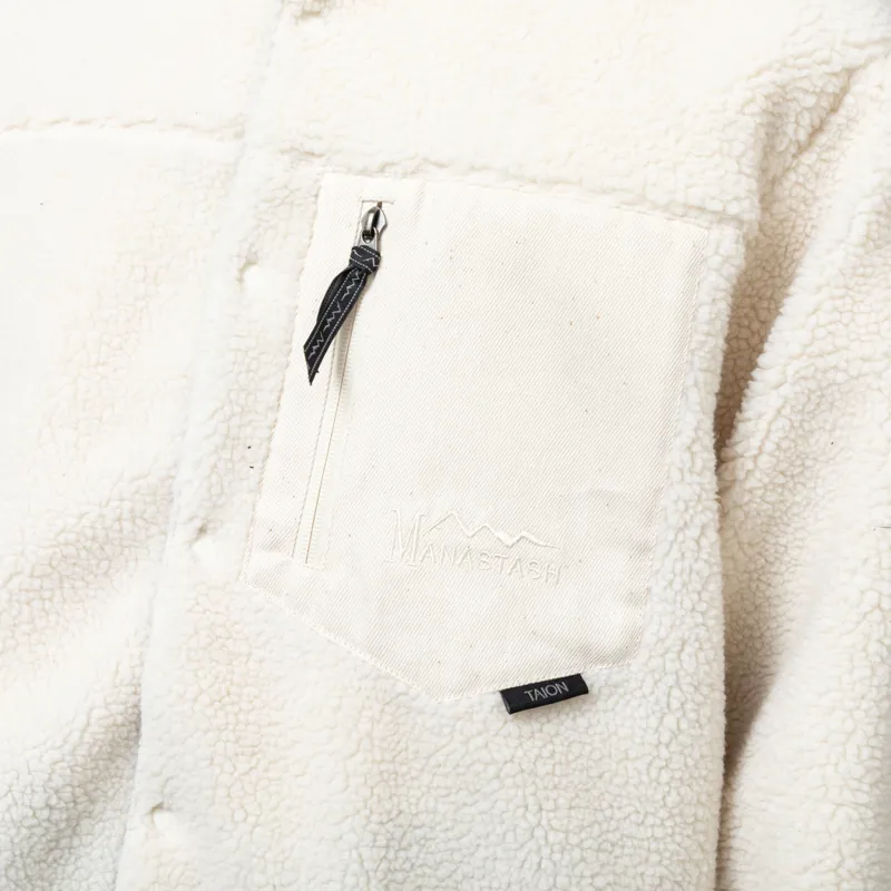 Manastash x Taion Reversible Fleece Down Jacket Natural-13