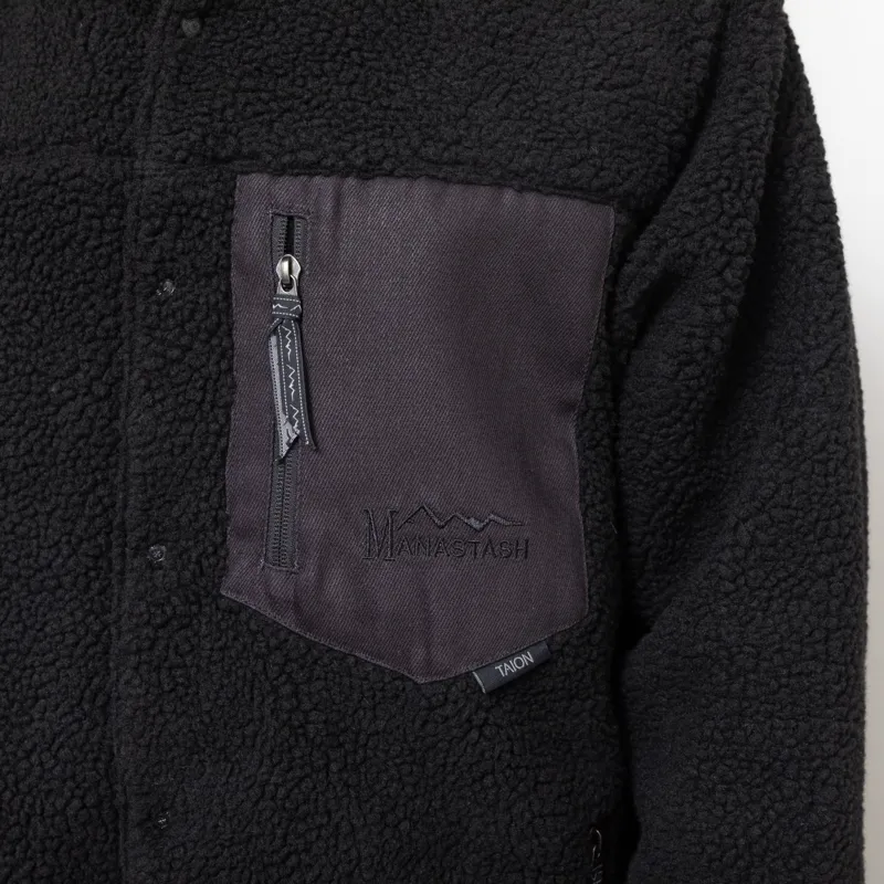 Manastash x Taion Reversible Fleece Down Jacket Black-8