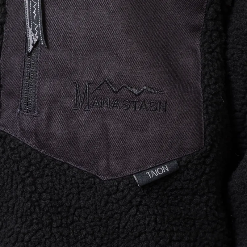 Manastash x Taion Reversible Fleece Down Jacket Black-12
