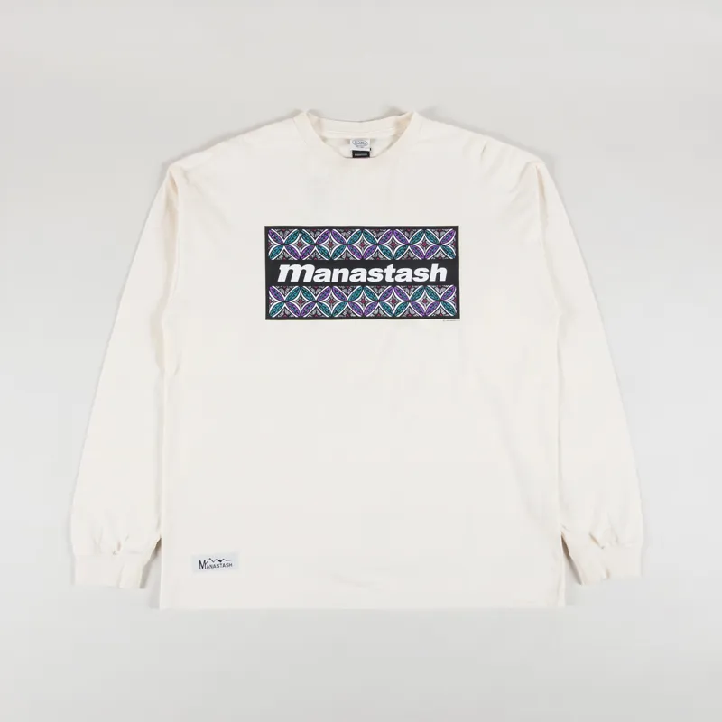 Manastash RE CTN Kaleidescope Long Sleeve T Shirt Off White