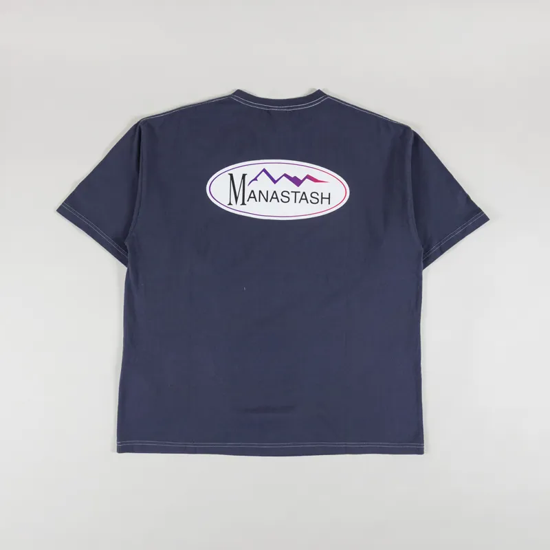Manastash RE CTN Oval Logo T Shirt Navy