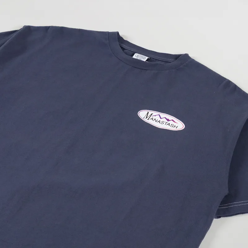 Manastash RE CTN Oval Logo T Shirt Navy-3