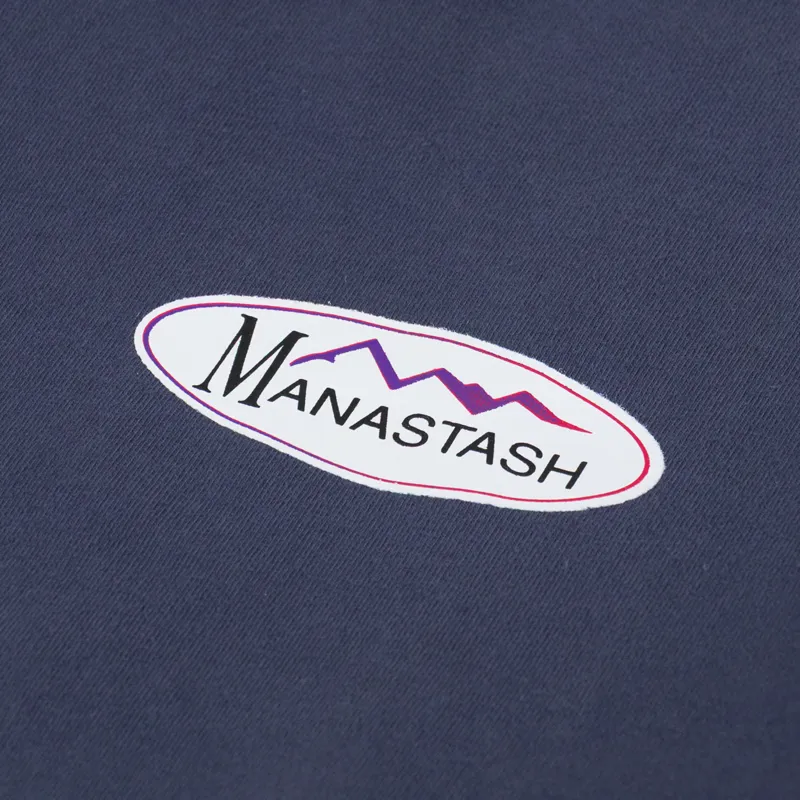 Manastash RE CTN Oval Logo T Shirt Navy-5
