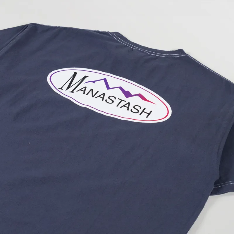 Manastash RE CTN Oval Logo T Shirt Navy-2