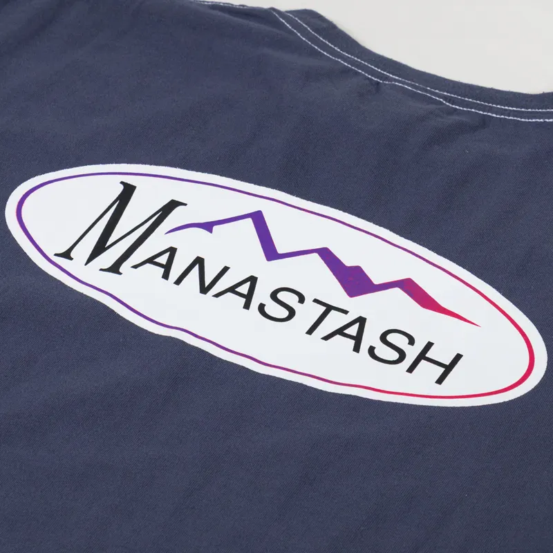 Manastash RE CTN Oval Logo T Shirt Navy-4