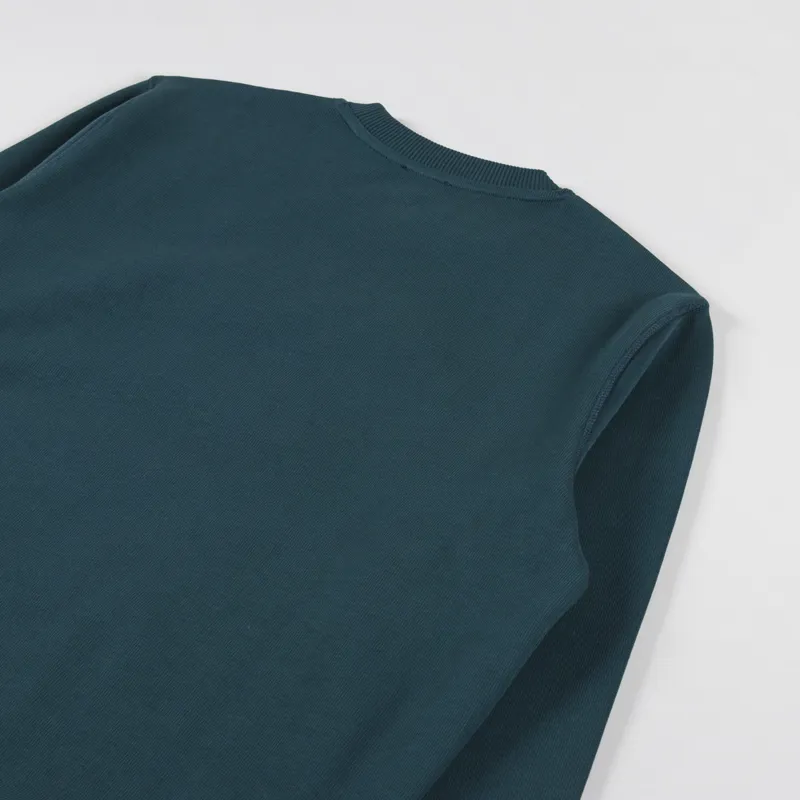 Armor Lux Heritage Logo Crew Sweat Dark Storm Boucle-3