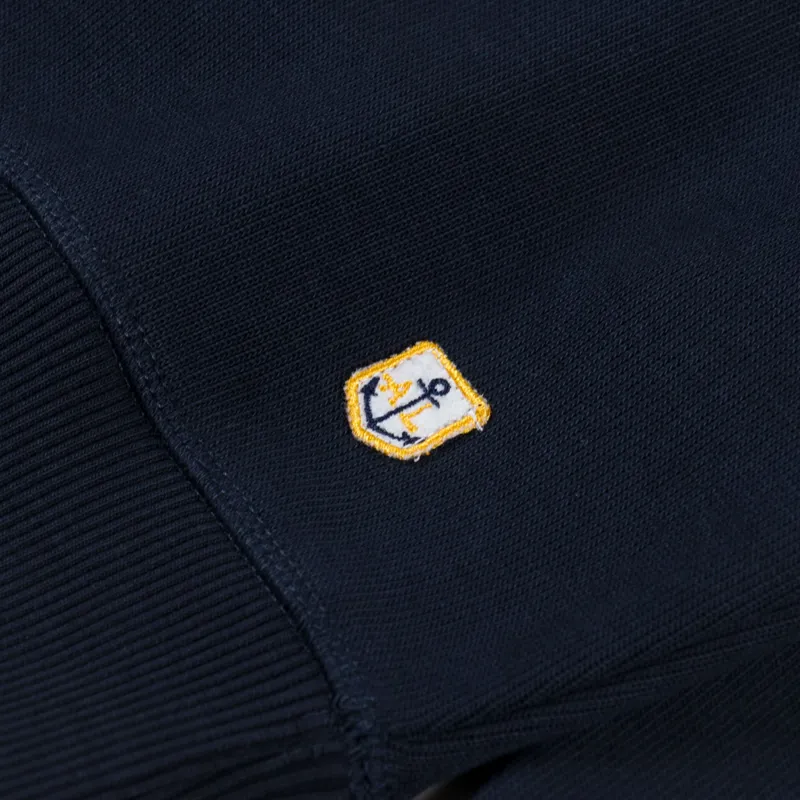 Armor Lux Heritage Logo Crew Sweat Rich Navy Boucle-5