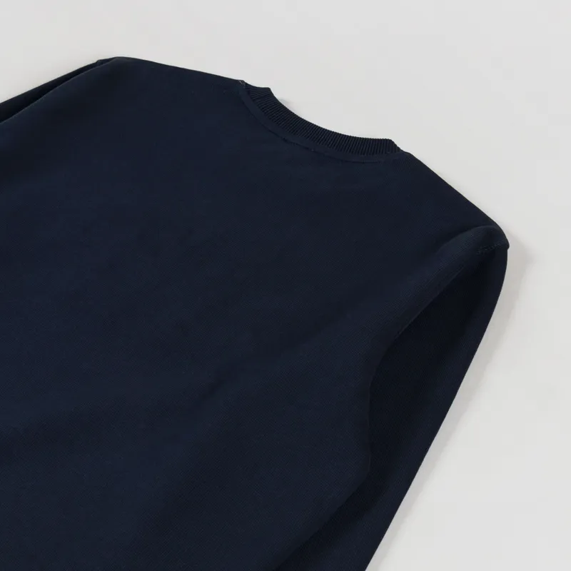 Armor Lux Heritage Logo Crew Sweat Rich Navy Boucle-3