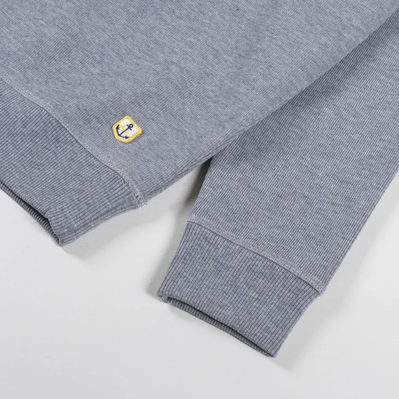 Armor Lux Heritage Logo Crew Sweat Misty Grey Boucle-6