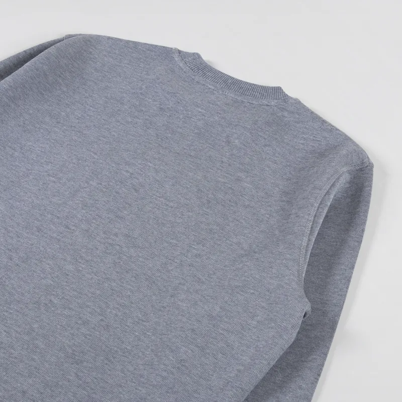 Armor Lux Heritage Logo Crew Sweat Misty Grey Boucle-3