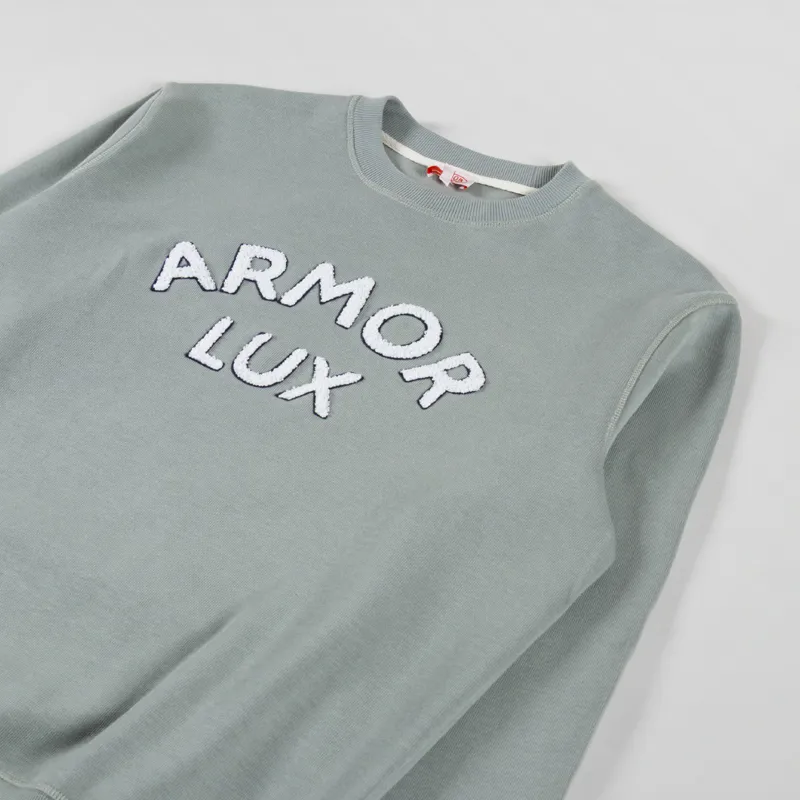 Armor Lux Heritage Logo Crew Sweat Shadow Boucle-2