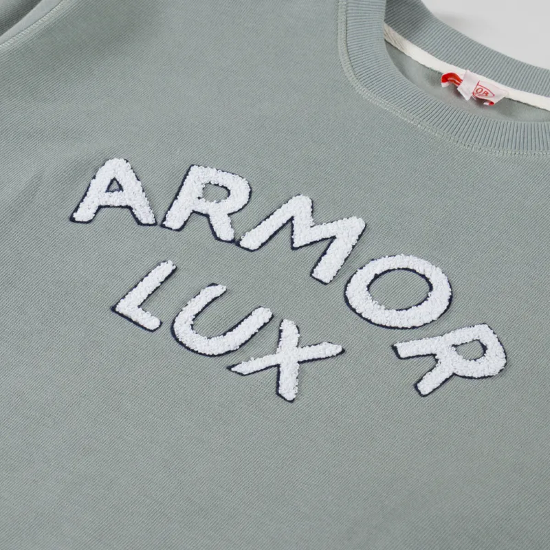 Armor Lux Heritage Logo Crew Sweat Shadow Boucle-4
