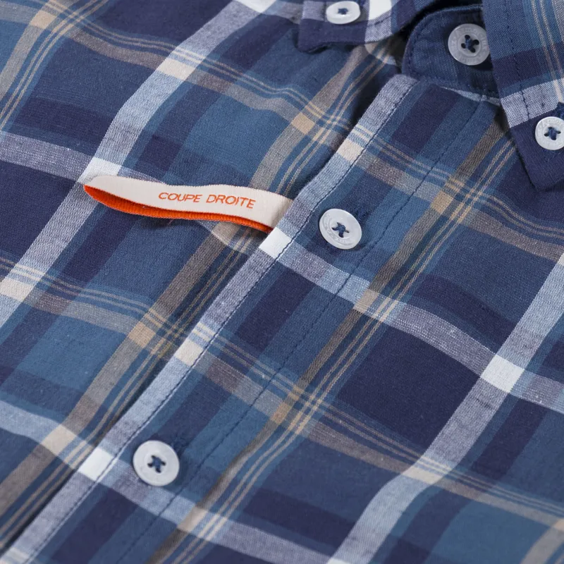 Armor Lux Straight Collar Shirt Carreau Marine Obscur-4