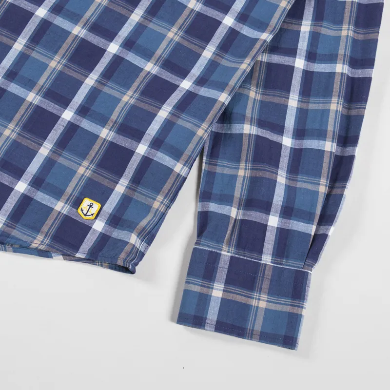 Armor Lux Straight Collar Shirt Carreau Marine Obscur-8