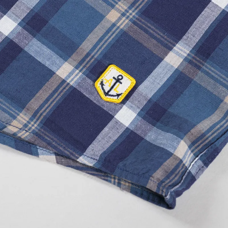 Armor Lux Straight Collar Shirt Carreau Marine Obscur-5