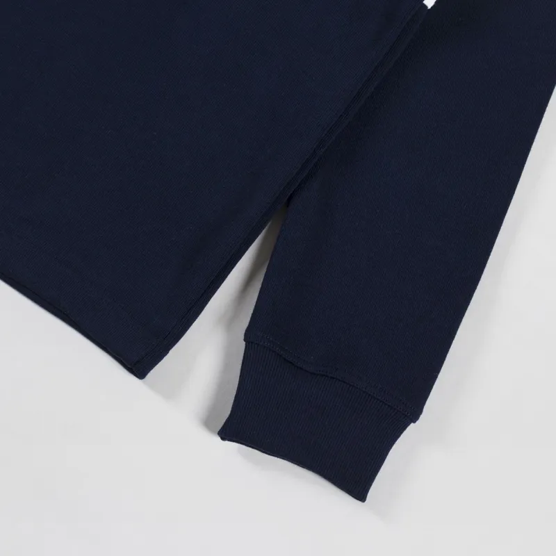 Armor Lux Heritage Trucker Sweatshirt Striped Marine Deep Milk-7