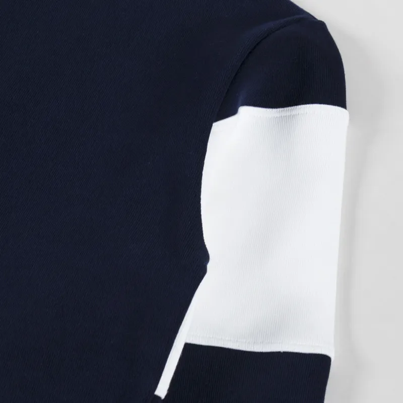 Armor Lux Heritage Trucker Sweatshirt Striped Marine Deep Milk-5