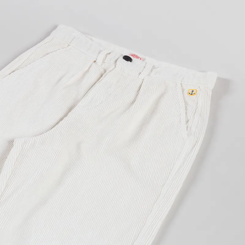 Armor Lux Pleated Corduroy Pants Milk-3