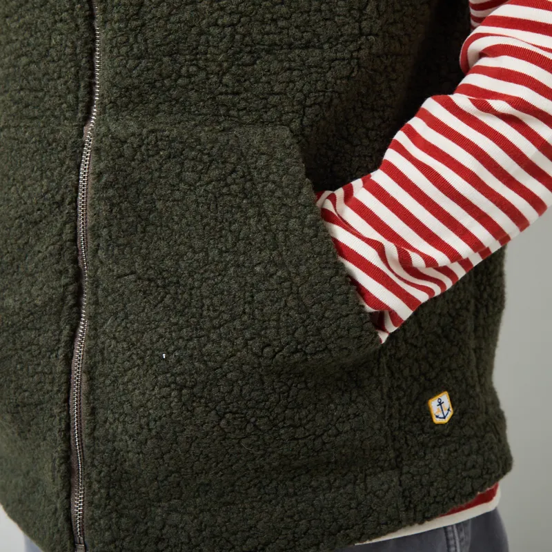 Armor Lux Sleeveless Wool Vest Olive-5