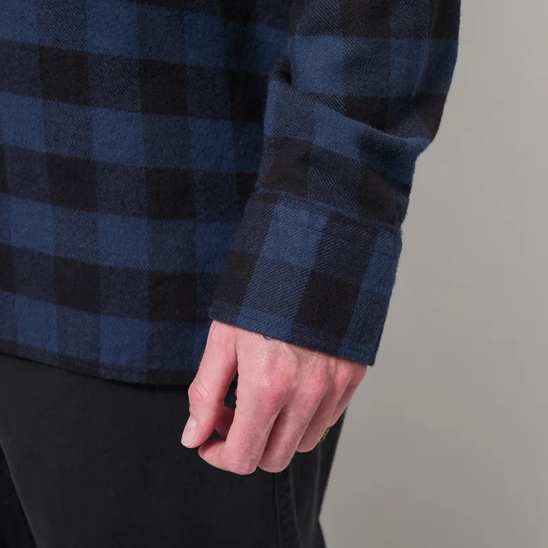 Armor Lux Flannel Overshirt Navy Gingham-9
