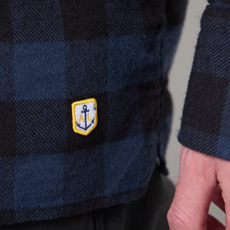 Armor Lux Flannel Overshirt Navy Gingham-8